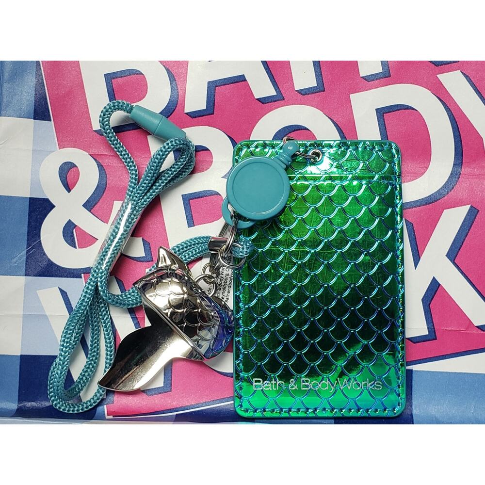 BBW Iridescent Mermaid Lanyard with Keyring & Card Holder PocketBac Holder - Picture 2 of 2